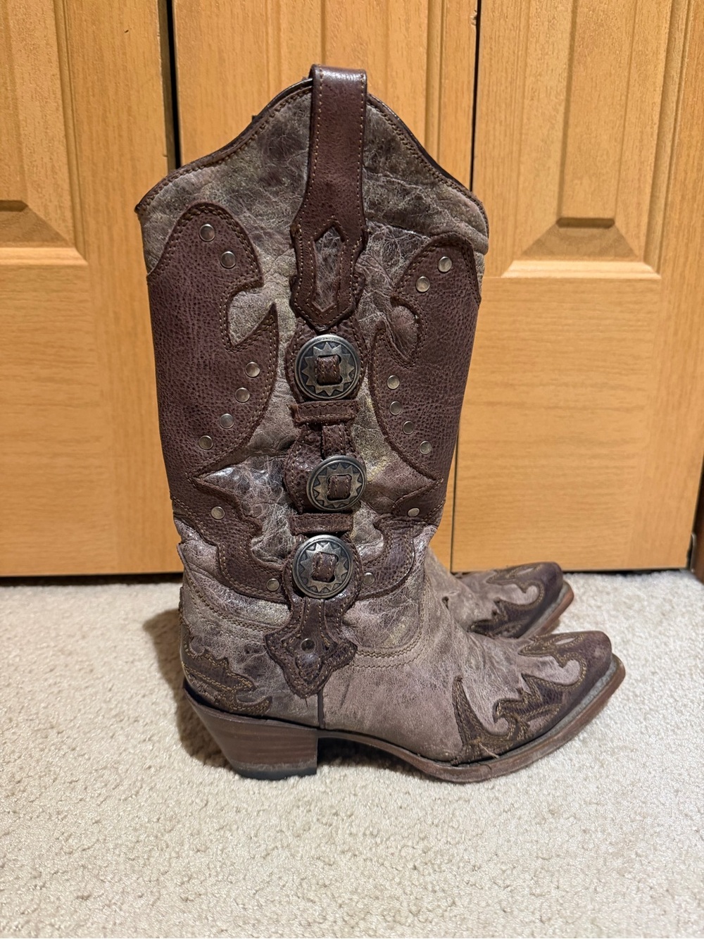 Women's Corral Western Brown Distressed Leather Cowboy Boots